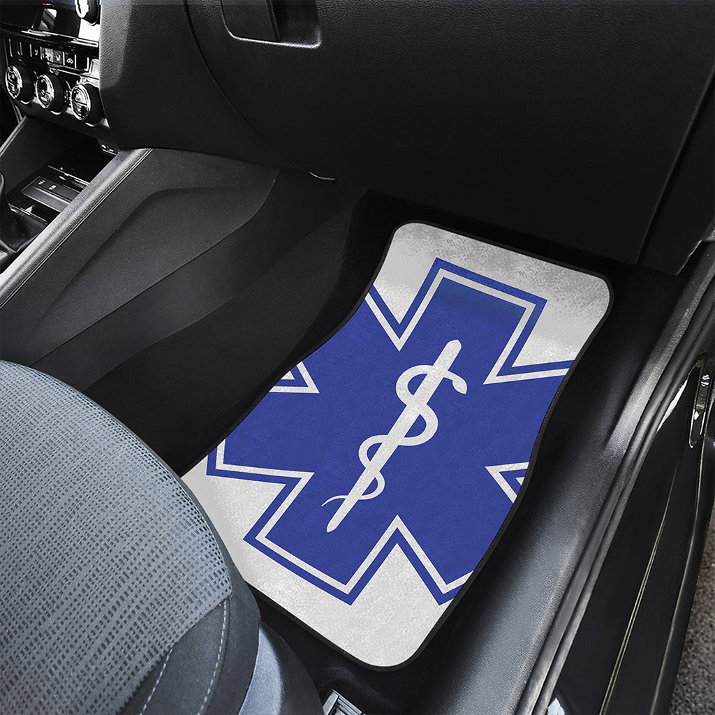 The Star Of Life Paramedic Symbol Print Front and Back Car Floor Mats