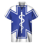 The Star Of Life Paramedic Symbol Print Men's Short Sleeve Shirt