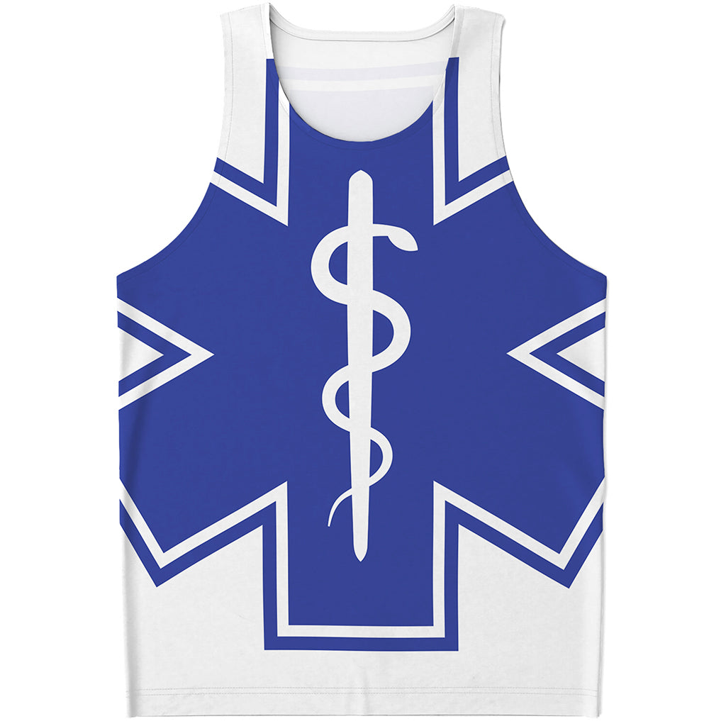 The Star Of Life Paramedic Symbol Print Men's Tank Top