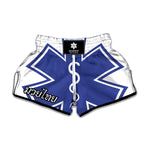 The Star Of Life Paramedic Symbol Print Muay Thai Boxing Shorts