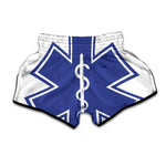 The Star Of Life Paramedic Symbol Print Muay Thai Boxing Shorts