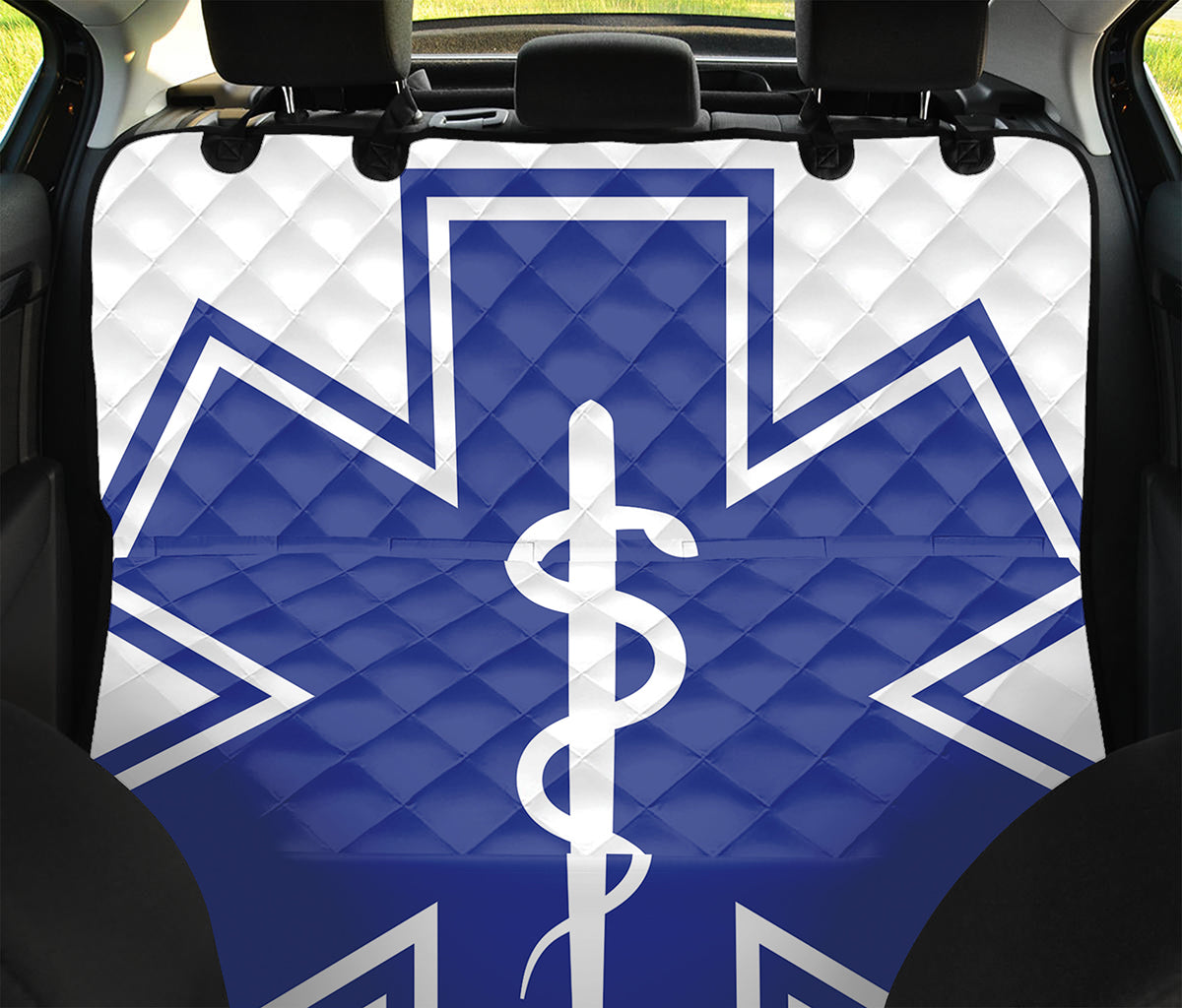 The Star Of Life Paramedic Symbol Print Pet Car Back Seat Cover