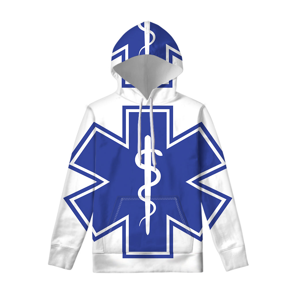 The Star Of Life Paramedic Symbol Print Pullover Hoodie