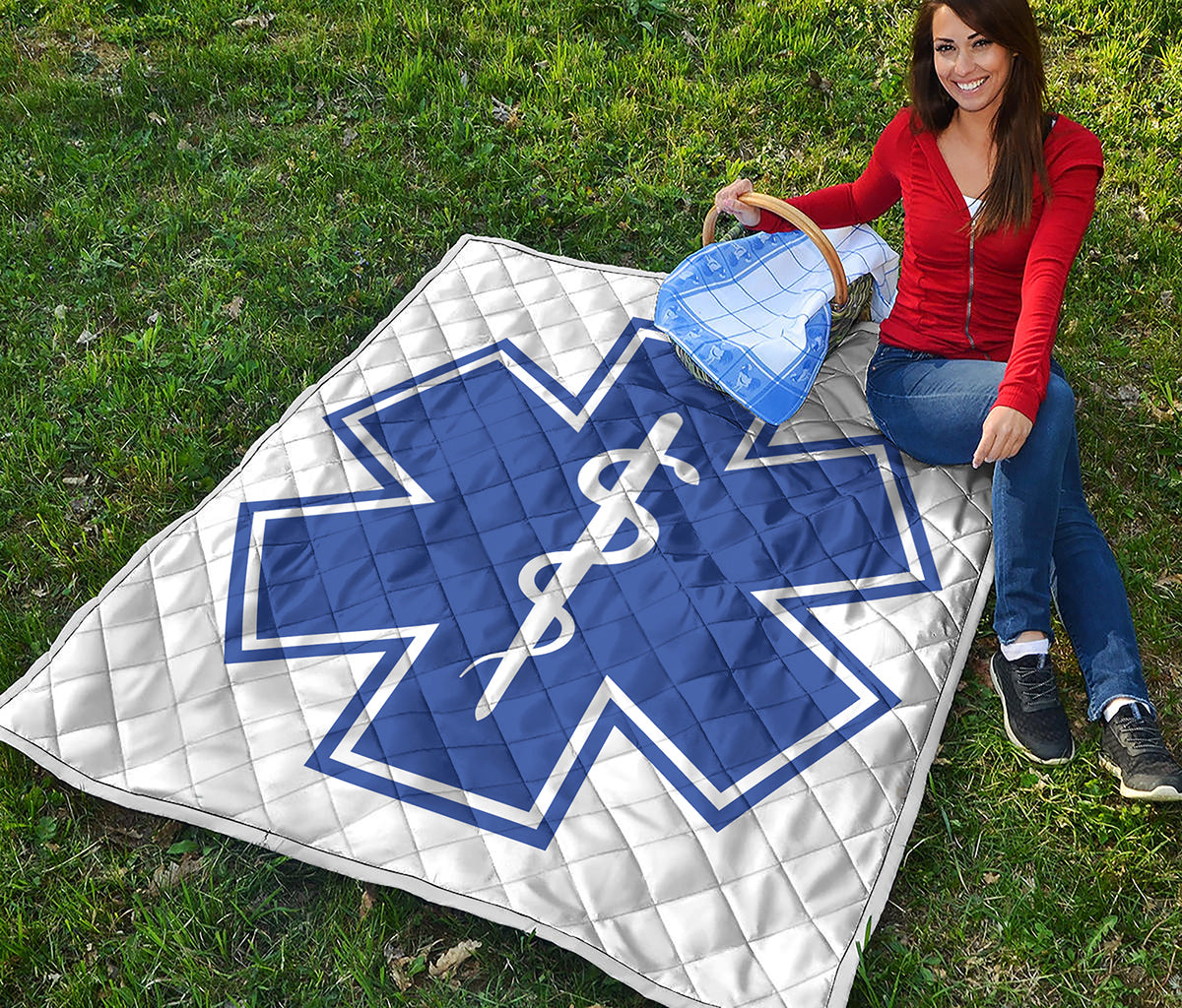 The Star Of Life Paramedic Symbol Print Quilt