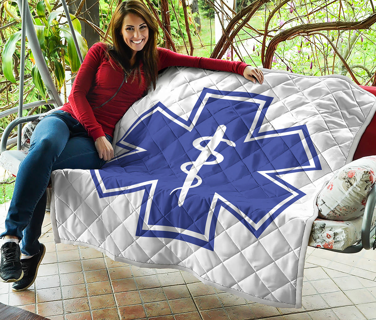 The Star Of Life Paramedic Symbol Print Quilt