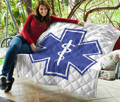 The Star Of Life Paramedic Symbol Print Quilt