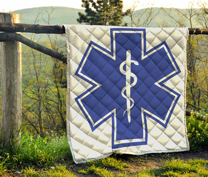 The Star Of Life Paramedic Symbol Print Quilt