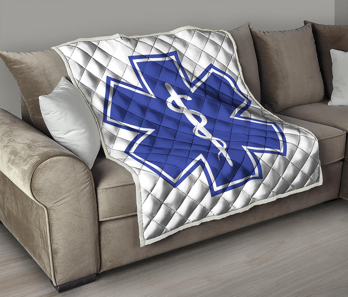 The Star Of Life Paramedic Symbol Print Quilt