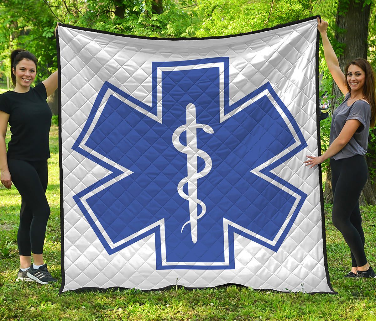 The Star Of Life Paramedic Symbol Print Quilt
