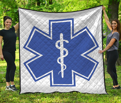 The Star Of Life Paramedic Symbol Print Quilt