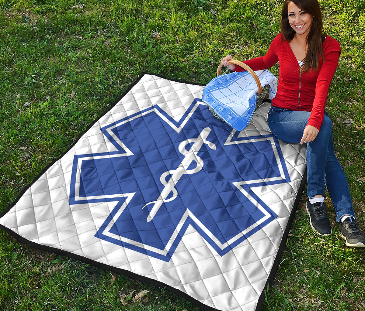 The Star Of Life Paramedic Symbol Print Quilt