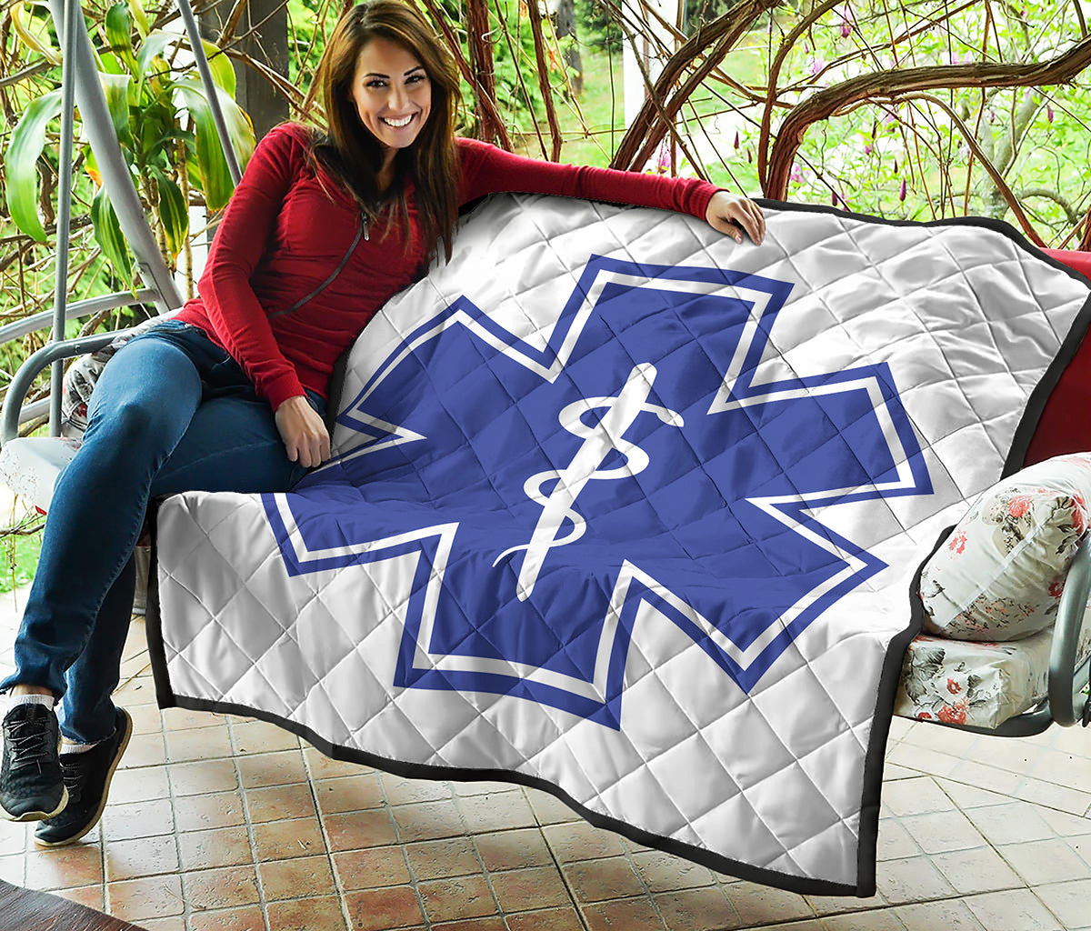 The Star Of Life Paramedic Symbol Print Quilt