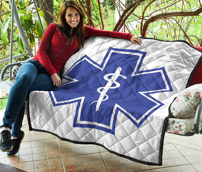 The Star Of Life Paramedic Symbol Print Quilt