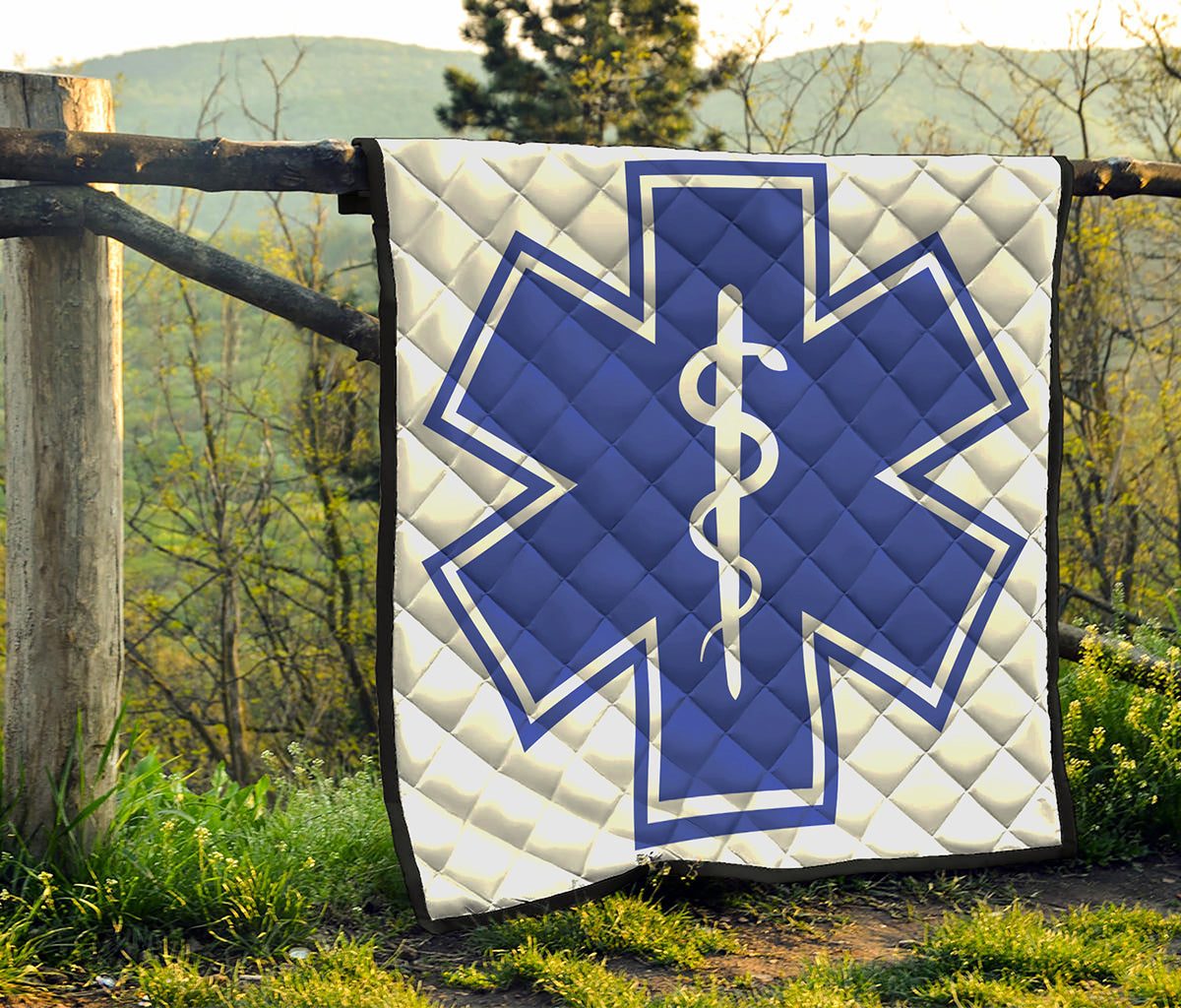 The Star Of Life Paramedic Symbol Print Quilt