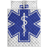 The Star Of Life Paramedic Symbol Print Quilt Bed Set