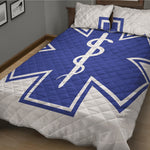 The Star Of Life Paramedic Symbol Print Quilt Bed Set