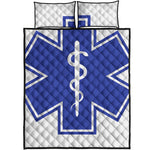 The Star Of Life Paramedic Symbol Print Quilt Bed Set