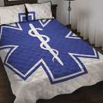 The Star Of Life Paramedic Symbol Print Quilt Bed Set