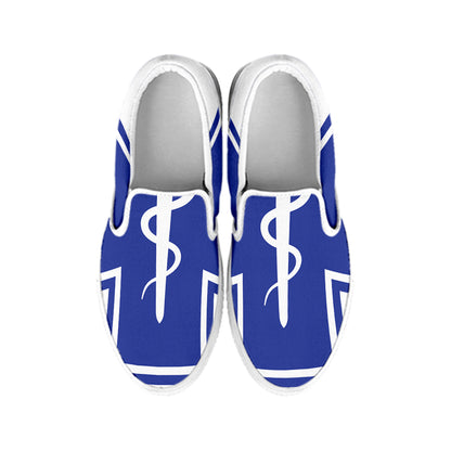 The Star Of Life Paramedic Symbol Print White Slip On Shoes
