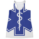 The Star Of Life Paramedic Symbol Print Women's Racerback Tank Top