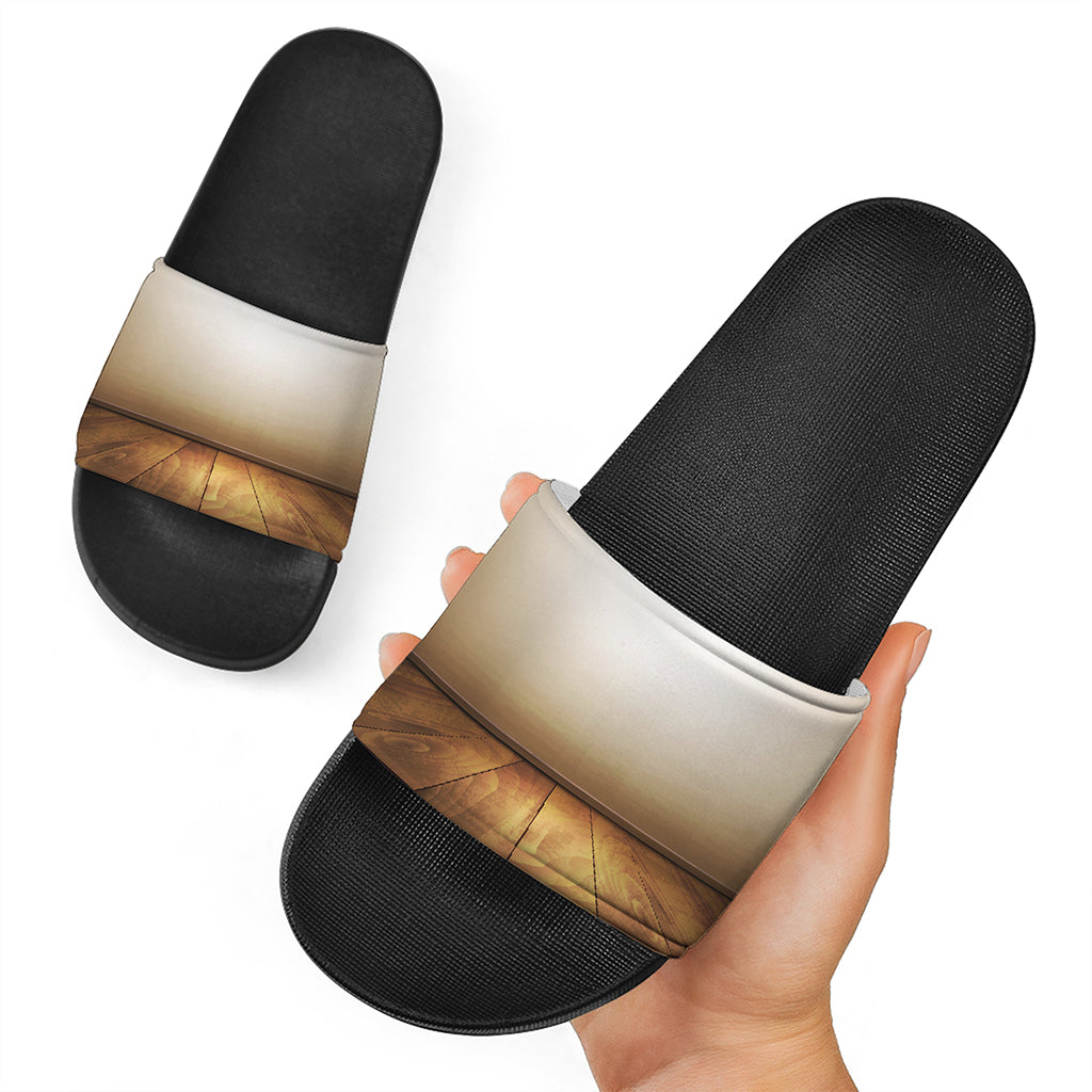 Theater Stage Print Black Slide Sandals
