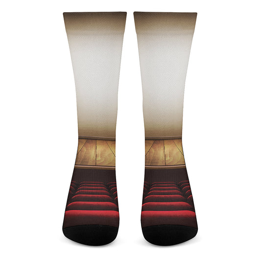 Theater Stage Print Crew Socks