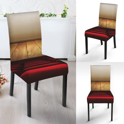 Theater Stage Print Dining Chair Slipcover