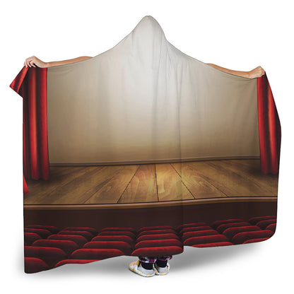 Theater Stage Print Hooded Blanket