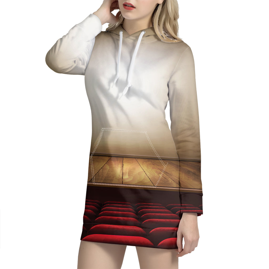 Theater Stage Print Hoodie Dress