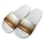 Theater Stage Print White Slide Sandals