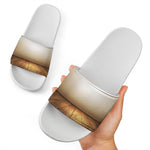 Theater Stage Print White Slide Sandals