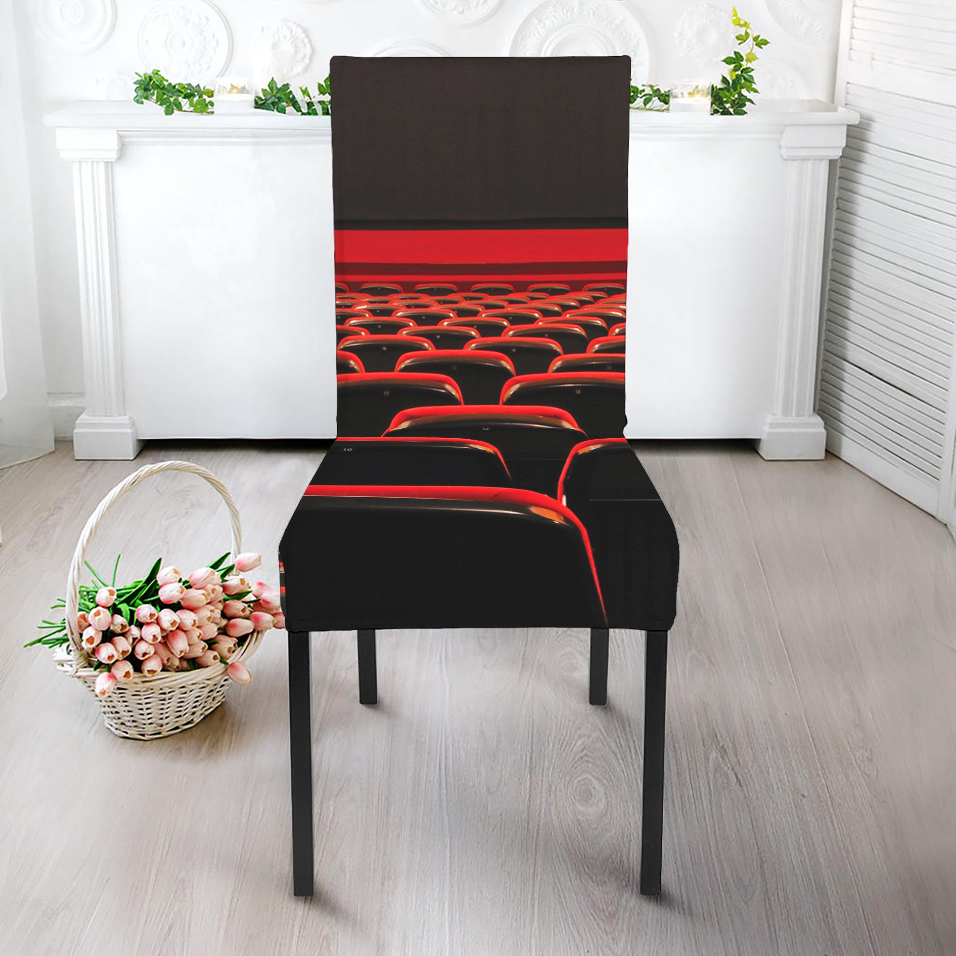 Theatre Stage Print Dining Chair Slipcover