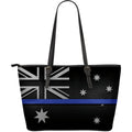 Thin Blue Line Australia Leather Tote Bag With Zipper