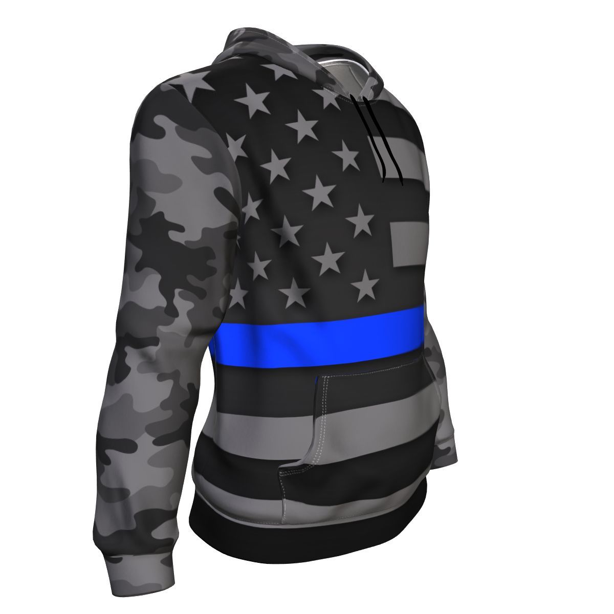 Thin Blue Line Camo Unisex Pullover Hoodie GearFrost