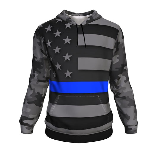 Thin Blue Line Camo Unisex Pullover Hoodie GearFrost