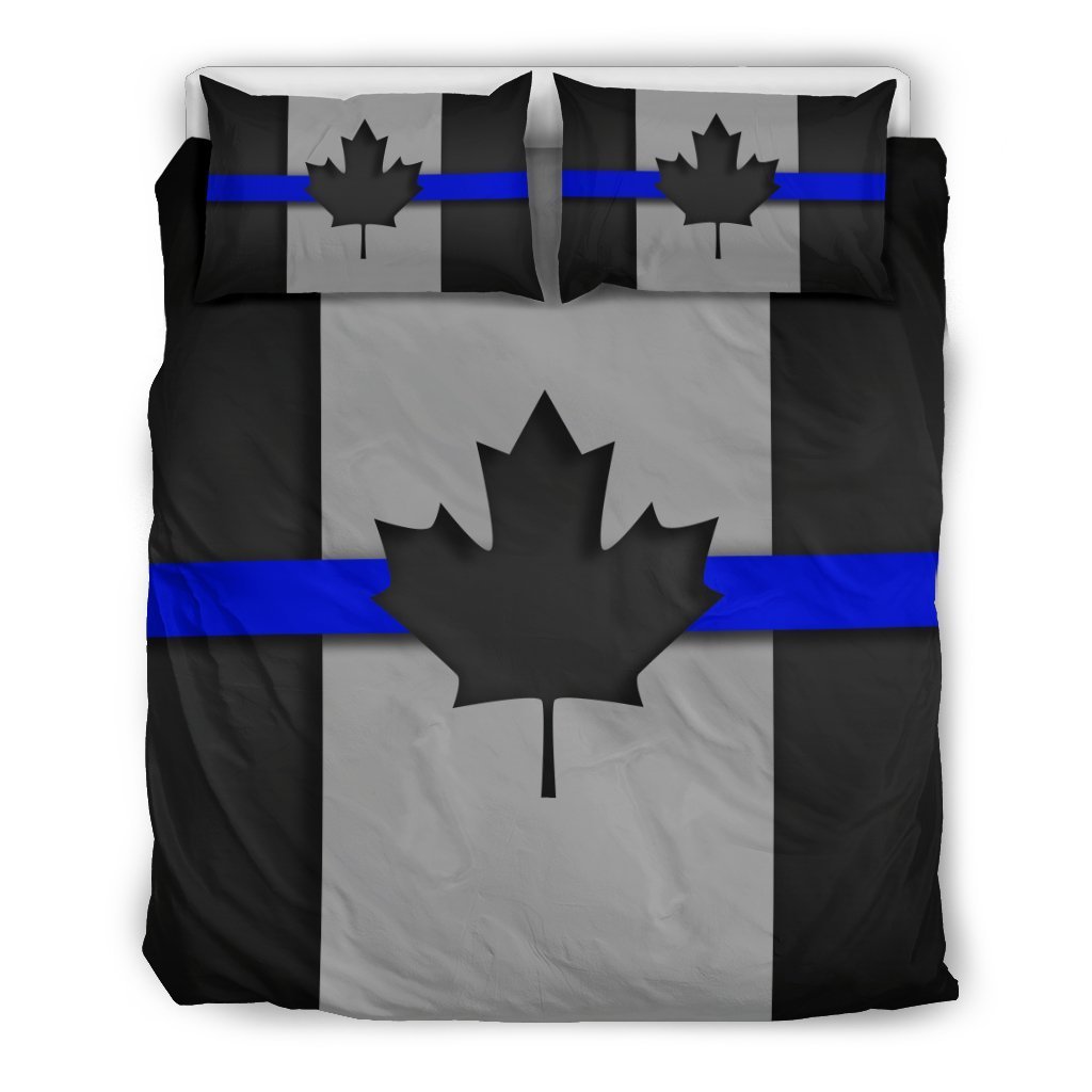 Thin Blue Line Canada Duvet Cover Bedding Set GearFrost
