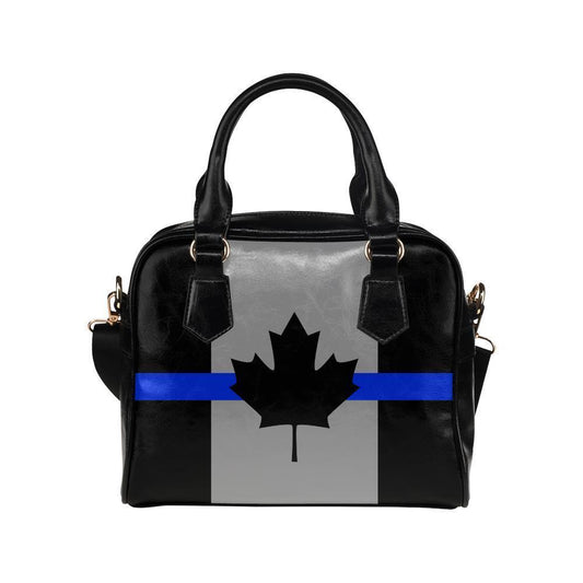 Thin Blue Line Canada Leather Shoulder Handbag GearFrost
