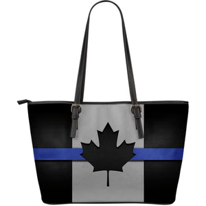 Thin Blue Line Canada Leather Tote Bag GearFrost