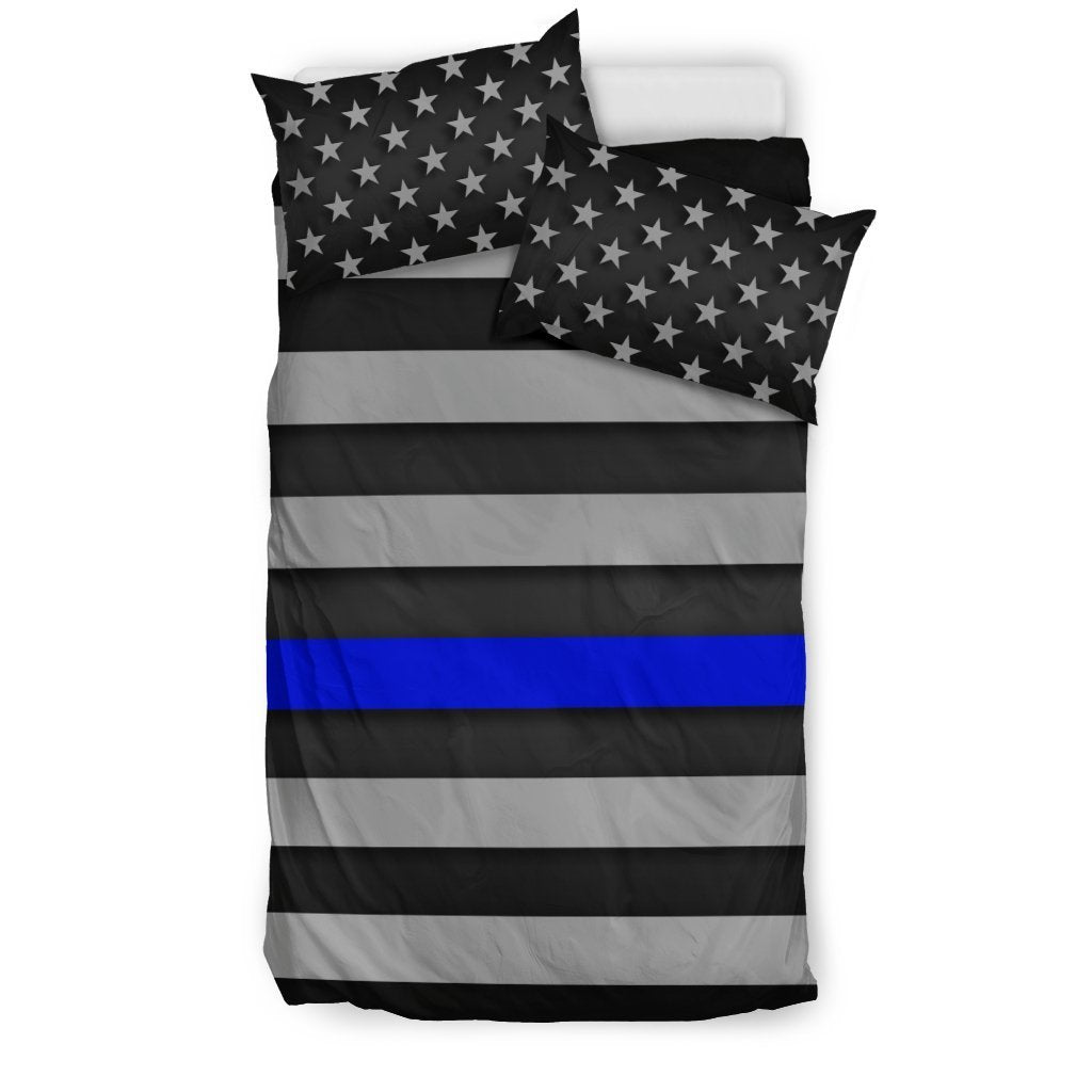 Thin Blue Line Duvet Cover Bedding Set GearFrost