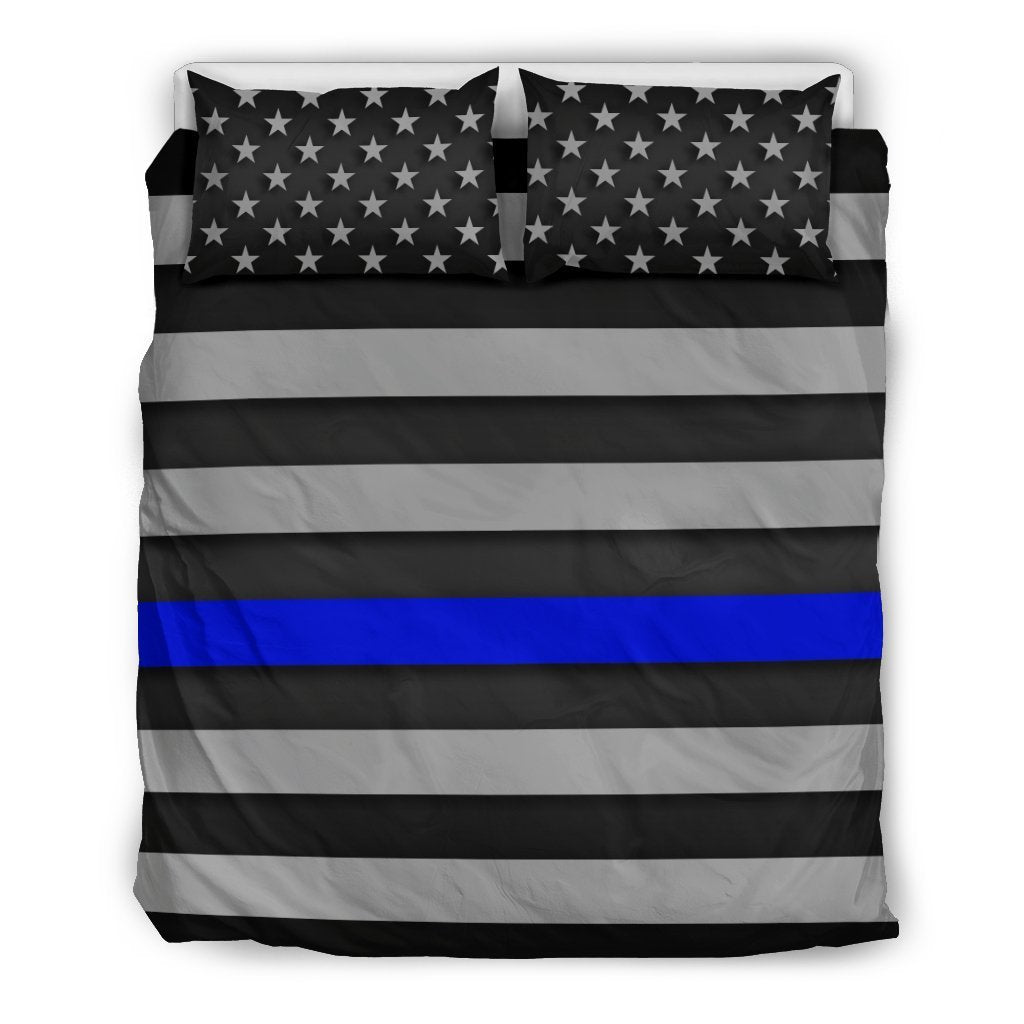 Thin Blue Line Duvet Cover Bedding Set GearFrost