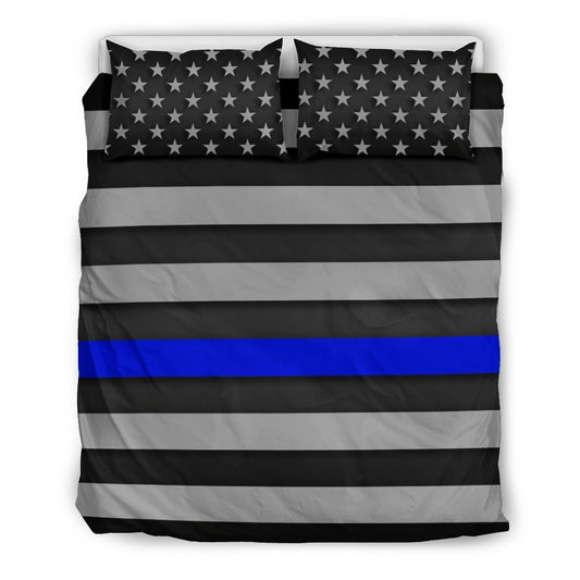 Thin Blue Line Duvet Cover Bedding Set GearFrost
