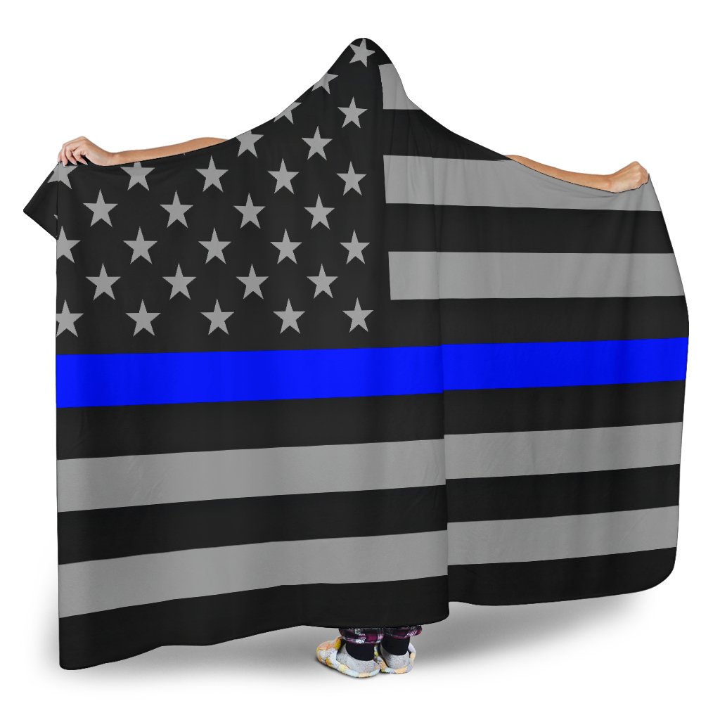 Thin Blue Line Hooded Blanket GearFrost