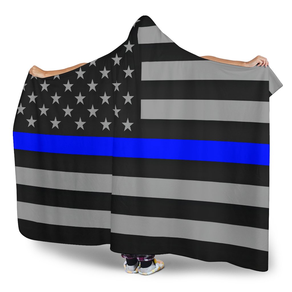 Thin Blue Line Hooded Blanket GearFrost