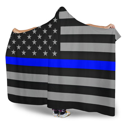 Thin Blue Line Hooded Blanket GearFrost