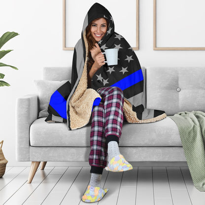 Thin Blue Line Hooded Blanket GearFrost