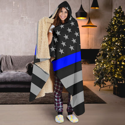 Thin Blue Line Hooded Blanket GearFrost