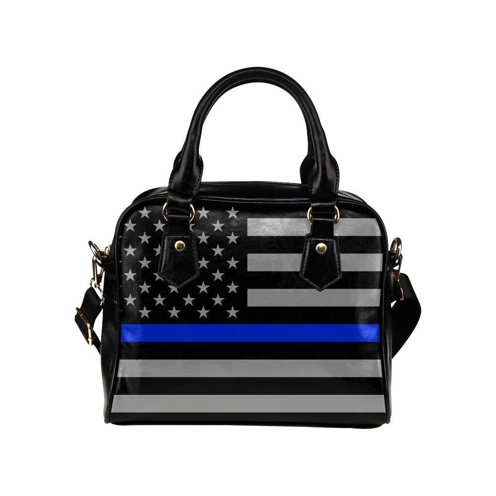 Thin Blue Line Leather Shoulder Handbag GearFrost