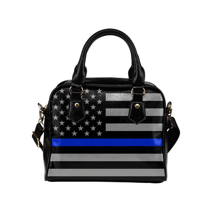 Thin Blue Line Leather Shoulder Handbag GearFrost