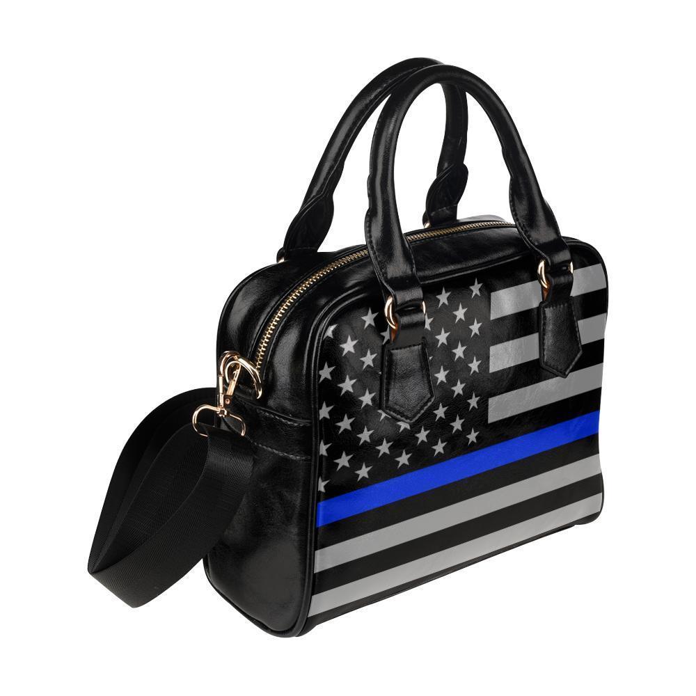 Thin Blue Line Leather Shoulder Handbag GearFrost