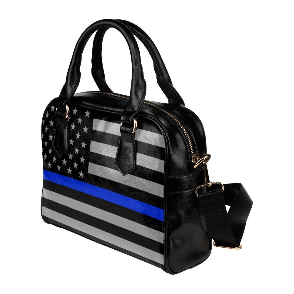 Thin Blue Line Leather Shoulder Handbag GearFrost
